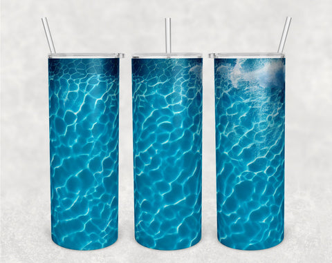 Pool Water Tumbler Wraps Bundle, 20 Oz Skinny Tumbler Pool Sublimation Designs, Seamless Pool Water PNG, 5 Designs Sublimation HappyDesignStudio 