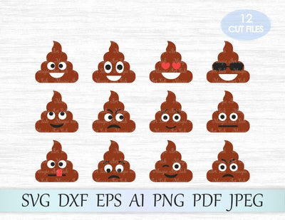 Poop emoji cut files SVG MagicArtLab 