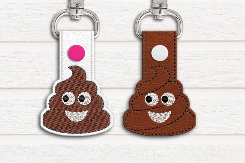 Poop Emoji ITH Key Fob Applique Embroidery Embroidery/Applique DESIGNS Designed by Geeks 