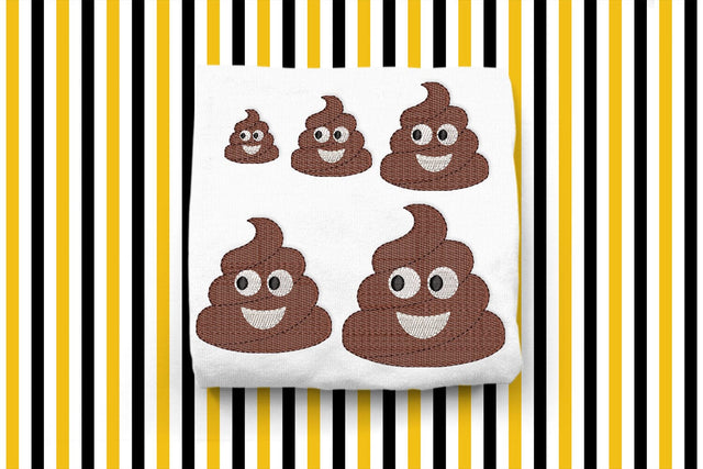 Poop Emoji Mini Embroidery Design Embroidery/Applique DESIGNS Designed by Geeks 