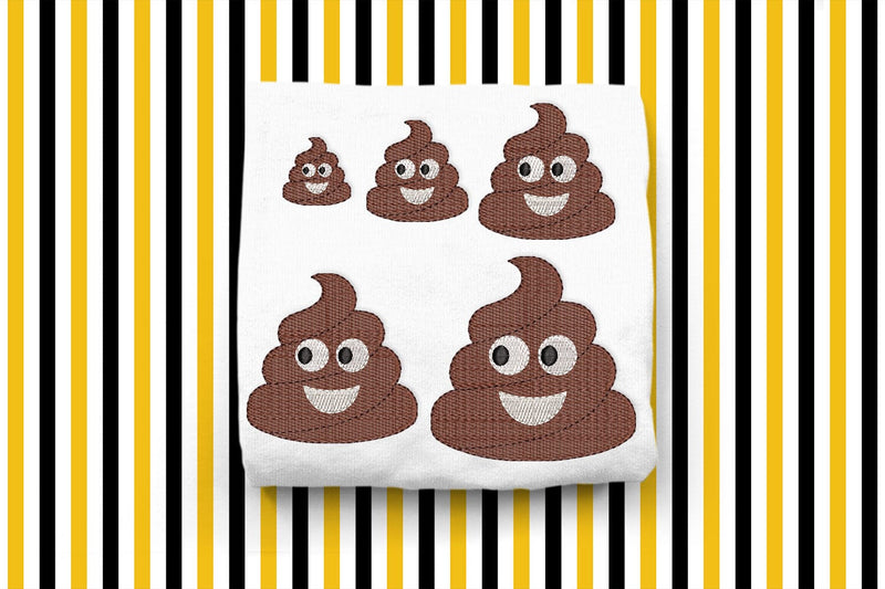Poop Emoji Mini Embroidery Design Embroidery/Applique DESIGNS Designed by Geeks 