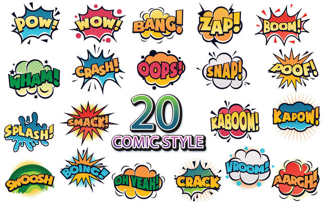 Pop Art Comic Speech Bubbles Book Sound SVG naemmiah021 