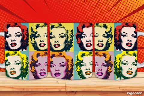 Pop Art Mug Wrap | 11 oz | Sublimation Sublimation SvgOcean 