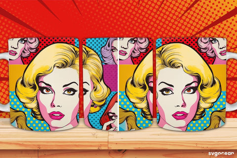 Pop Art Mug Wrap | 11 oz | Sublimation Sublimation SvgOcean 