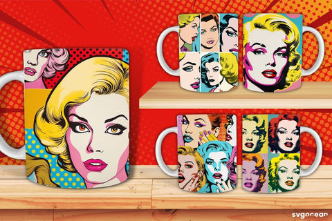 Pop Art Mug Wrap | 11 oz | Sublimation Sublimation SvgOcean 