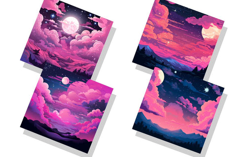 Pop Art Pink Night Sky Bundle Sublimation Regulrcrative 
