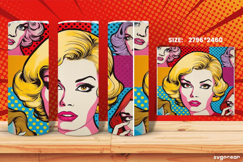 Pop Art Tumbler Wrap | 20 Oz | Sublimation Sublimation SvgOcean 