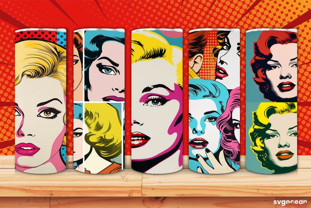 Pop Art Tumbler Wrap | 20 Oz | Sublimation Sublimation SvgOcean 