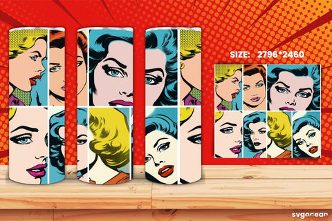 Pop Art Tumbler Wrap | 20 Oz | Sublimation Sublimation SvgOcean 