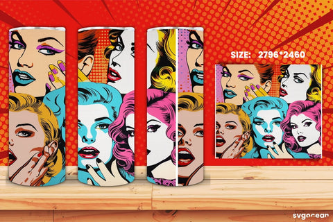 Pop Art Tumbler Wrap | 20 Oz | Sublimation Sublimation SvgOcean 
