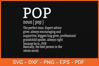 Pop Definition Grandpa Father's Day Svg Cutting File SVG Helal 