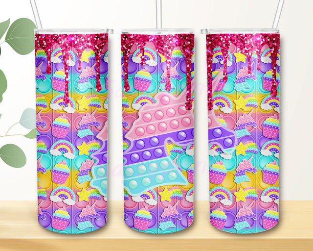 Pop It Tumbler Png, Poppin Tumbler Straight and Tapered Png, Rainbow Pop It 20oz Skinny Tumbler Sublimation Design Sublimation sassyprint 