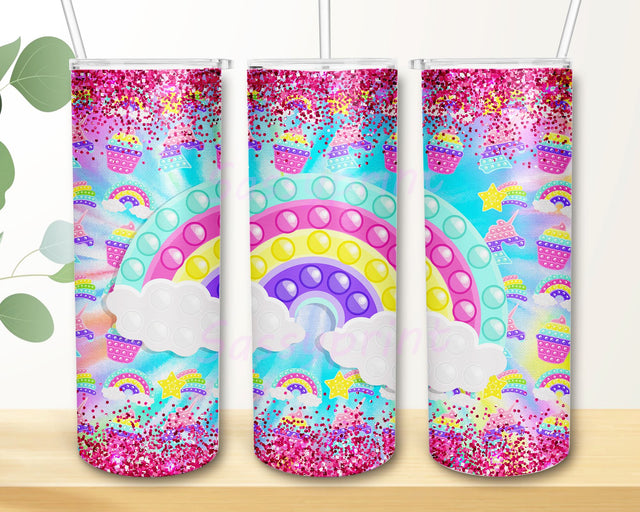 Pop It Tumbler Png, Poppin Tumbler Straight and Tapered Png, Rainbow Pop It 20oz Skinny Tumbler Sublimation Design Sublimation sassyprint 