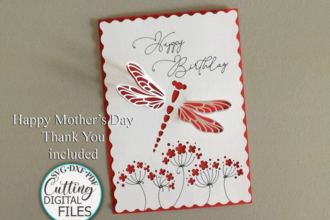 Pop up Birthday card svg, Mothers day card svg, Thank you card svg, Cricut card svg, Dragon Fly card svg SVG kartcreationii 