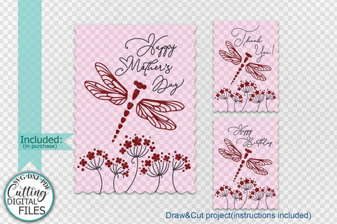 Pop up Birthday card svg, Mothers day card svg, Thank you card svg, Cricut card svg, Dragon Fly card svg SVG kartcreationii 