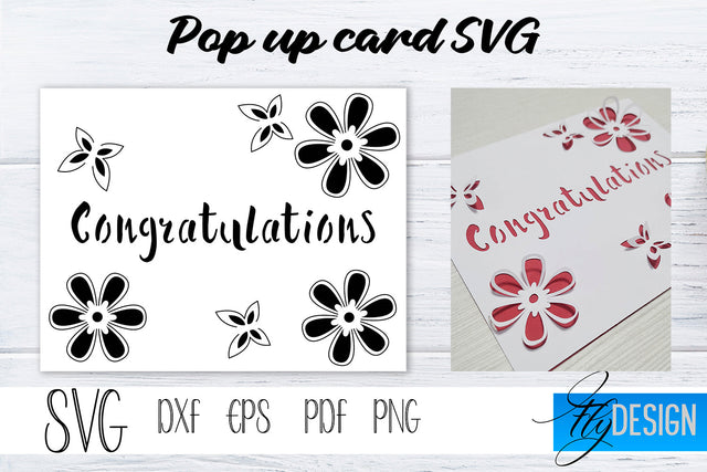 Pop Up Card SVG | Congratulation Card | Paper Cut Design SVG SVG Fly Design 