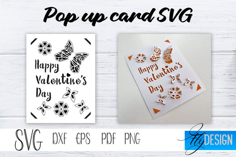 Pop Up Card SVG, Pop-Up Greeting Card, Cricut Pop Up Card, Pop Up Card for Valentine SVG, Mothers Day Svg, 3D Card, Birthday SVG Card Bundle SVG Fly Design 