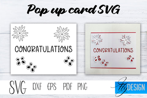 Pop Up Card SVG, Pop-Up Greeting Card, Cricut Pop Up Card, Pop Up Card for Wedding SVG, Anniversary Svg, 3D Card, Birthday SVG Card Bundle SVG Fly Design 