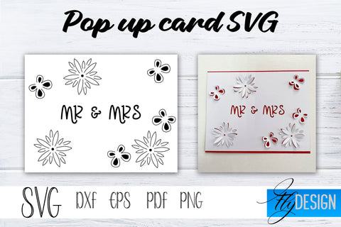 Pop Up Card SVG, Pop-Up Greeting Card, Cricut Pop Up Card, Pop Up Card for Wedding SVG, Anniversary Svg, 3D Card, Birthday SVG Card Bundle SVG Fly Design 