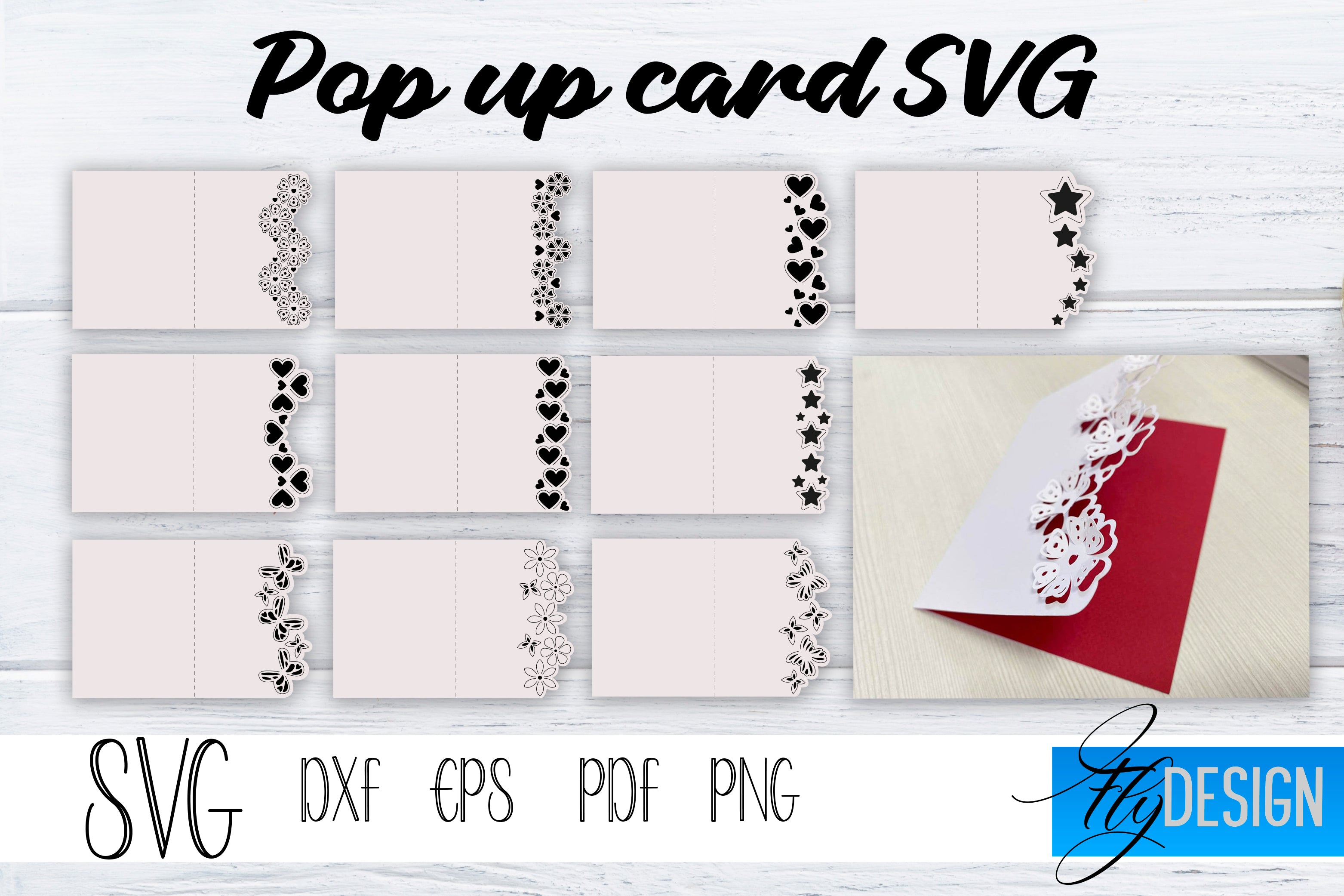 Carte pop-up cadeau - Fichiers SVG, SILHOUETTE STUDIO, EPS, DXF