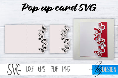 Pop Up Card SVG, Pop-Up Greeting Card, Cricut Pop Up Card, Pop Up Card for Wedding SVG, Mothers Day Svg, 3D Card Svg, Birthday SVG Card v.5 SVG Fly Design 