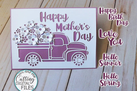 Pop up floral car svg, Birthday card svg, Mothers day card svg, love you card svg, cricut card svg, hello summer card svg, spring card svg, papercut svg SVG kartcreationii 