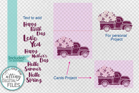 Pop up floral car svg, Birthday card svg, Mothers day card svg, love you card svg, cricut card svg, hello summer card svg, spring card svg, papercut svg SVG kartcreationii 