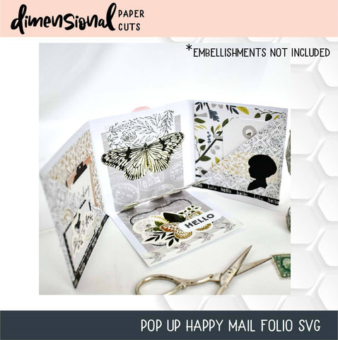 Pop Up Happy Mail Folio with Envelope SVG Dimensional Paper Cuts LLC 