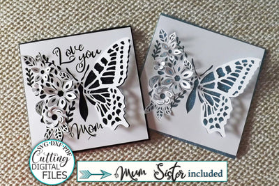 Pop up svg, butterfly card svg, Mothers day card svg, love you card svg, sister card svg, birthday card svg, cricut card svg, cut out card svg SVG kartcreationii 