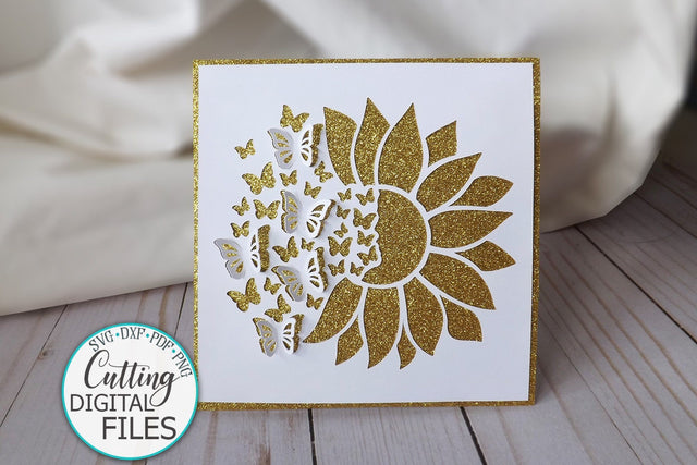 Pop up svg, sunflower butterfly svg, cricut card svg, digital svg, papercut svg, paper cutting SVG kartcreationii 