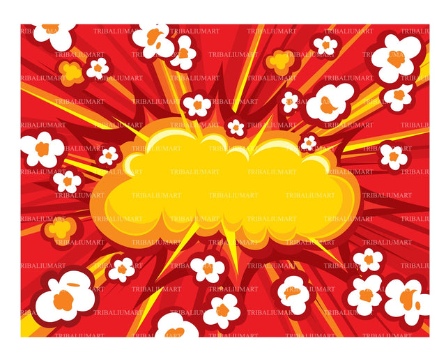 Popcorn explosion design SVG TribaliumArtSF 