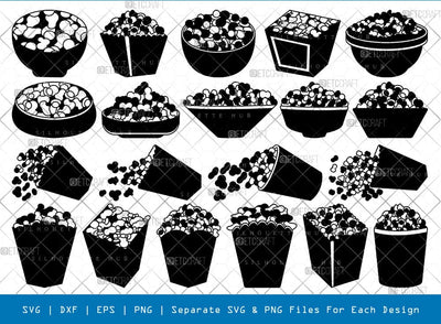 Popcorn Silhouette, Popcorn SVG, Popcorn Basket Svg, Popcorn party Svg, Popcorn Bundle, SB00819 SVG ETC Craft 