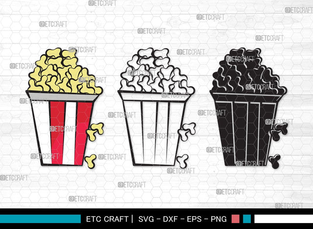 Popcorn SVG | Movie Popcorn Svg | Cinema Svg | Movie Svg | Popcorn Clipart SVG ETC Craft 