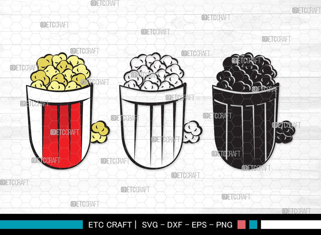 Popcorn SVG | Movie Popcorn Svg | Cinema Svg | Movie Svg | Popcorn Clipart SVG ETC Craft 
