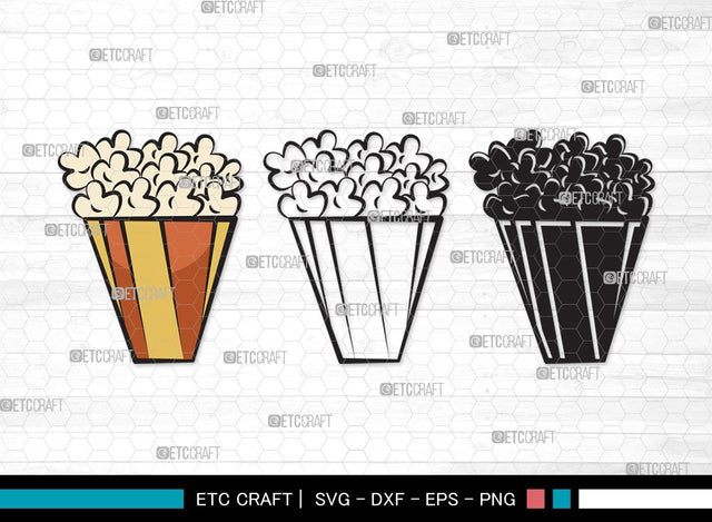 Popcorn SVG | Movie Popcorn Svg | Cinema Svg | Movie Svg | Popcorn Clipart SVG ETC Craft 