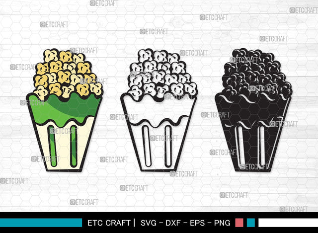 Popcorn SVG | Movie Popcorn Svg | Cinema Svg | Movie Svg | Popcorn Clipart SVG ETC Craft 