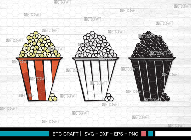 Popcorn SVG | Movie Popcorn Svg | Cinema Svg | Movie Svg | Popcorn Clipart SVG ETC Craft 