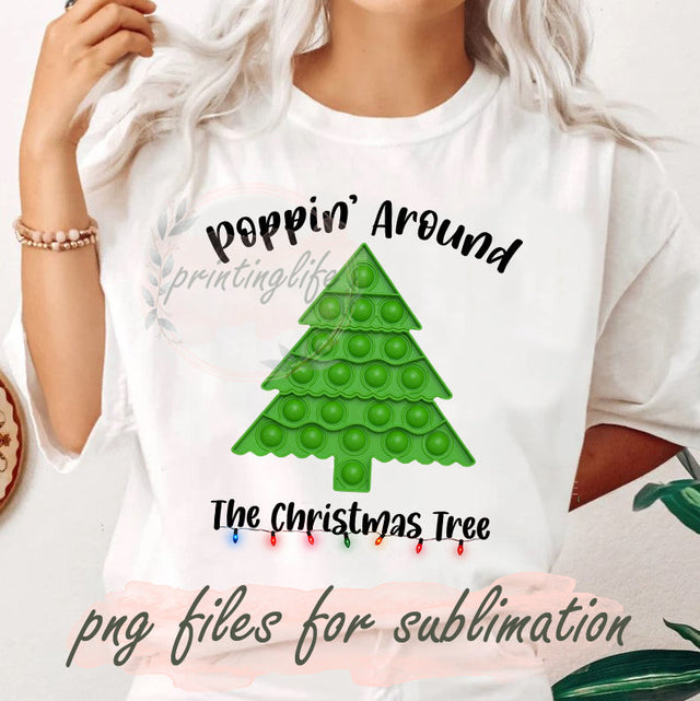 Poppin' Around The Christmas Tree Png, Christmas Tree Design Png, Christmas Light Png, Pop It Christmas Tree Png, Pop It Sublimation Design, Digital Download Sublimation PrintingLife 