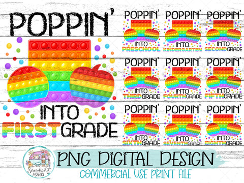 Poppin' Into School - Kindergarten - 8th Grade - PNG - Mini Bundle Sublimation Serendipity and Art 