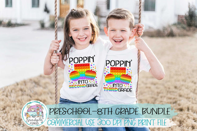 Poppin' Into School - Kindergarten - 8th Grade - PNG - Mini Bundle Sublimation Serendipity and Art 