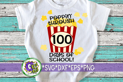 Poppin' Through 100 Days of School SVG DXF EPS PNG SVG Greedy Stitches 