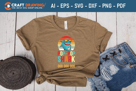 Poppop Shark Doo Doo Doo Funny svg Files for Cricut Cousin Baby shark Birthday Shirt clipart SVG PNG Printable Cutting Files SVG Debashish Barman 