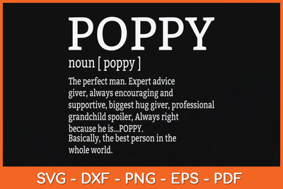Poppy Definition Grandpa Father's Day Svg Cutting File SVG Helal 
