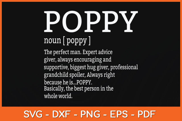 Poppy Definition Grandpa Father's Day Svg Cutting File SVG Helal 
