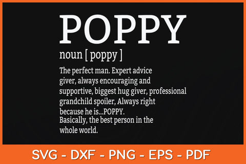 Poppy Definition Grandpa Father's Day Svg Cutting File SVG Helal 