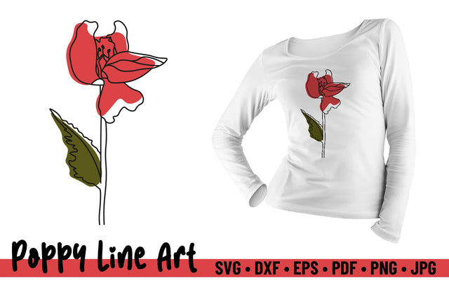 Poppy Flower Line Art SVG SVG Niia Store 
