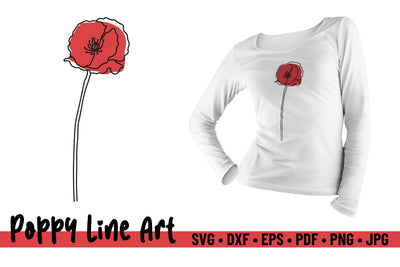 Poppy Line Art SVG SVG Niia Store 