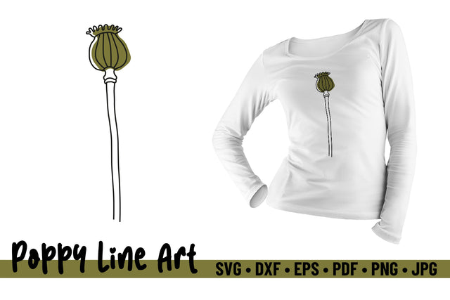 Poppy Seed Pod Line Art SVG SVG Niia Store 