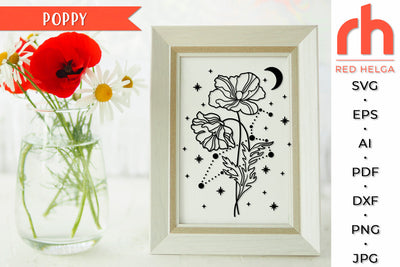 Poppy svg - August birth flower svg - Birth month flower svg - Leo flower svg SVG RedHelgaArt 