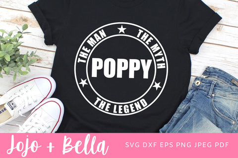 Poppy Svg, Dad Svg, Papa Svg, Fathers Day SVG, Dad Shirt Svg, Svg Files for Cricut, Silhouette Files, Sublimation Designs Downloads SVG Jojo&Bella 